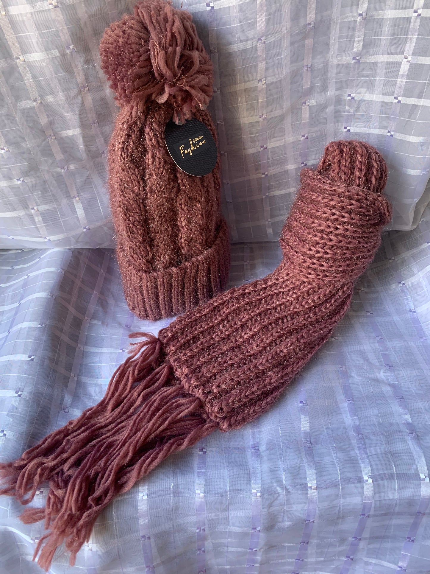 Winter Fashion Scarf and Beanie Se