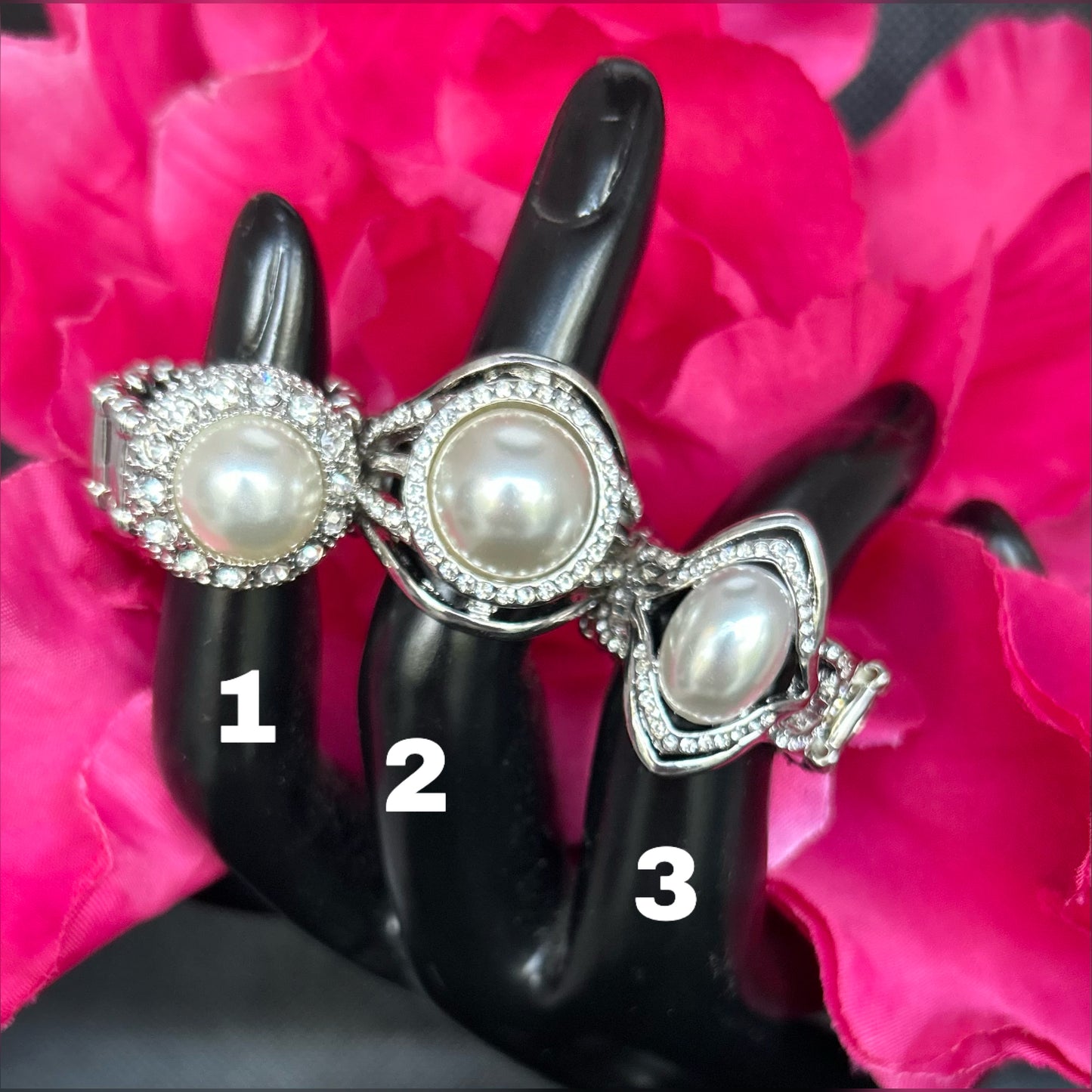 Rhinestones/Pearls Rings